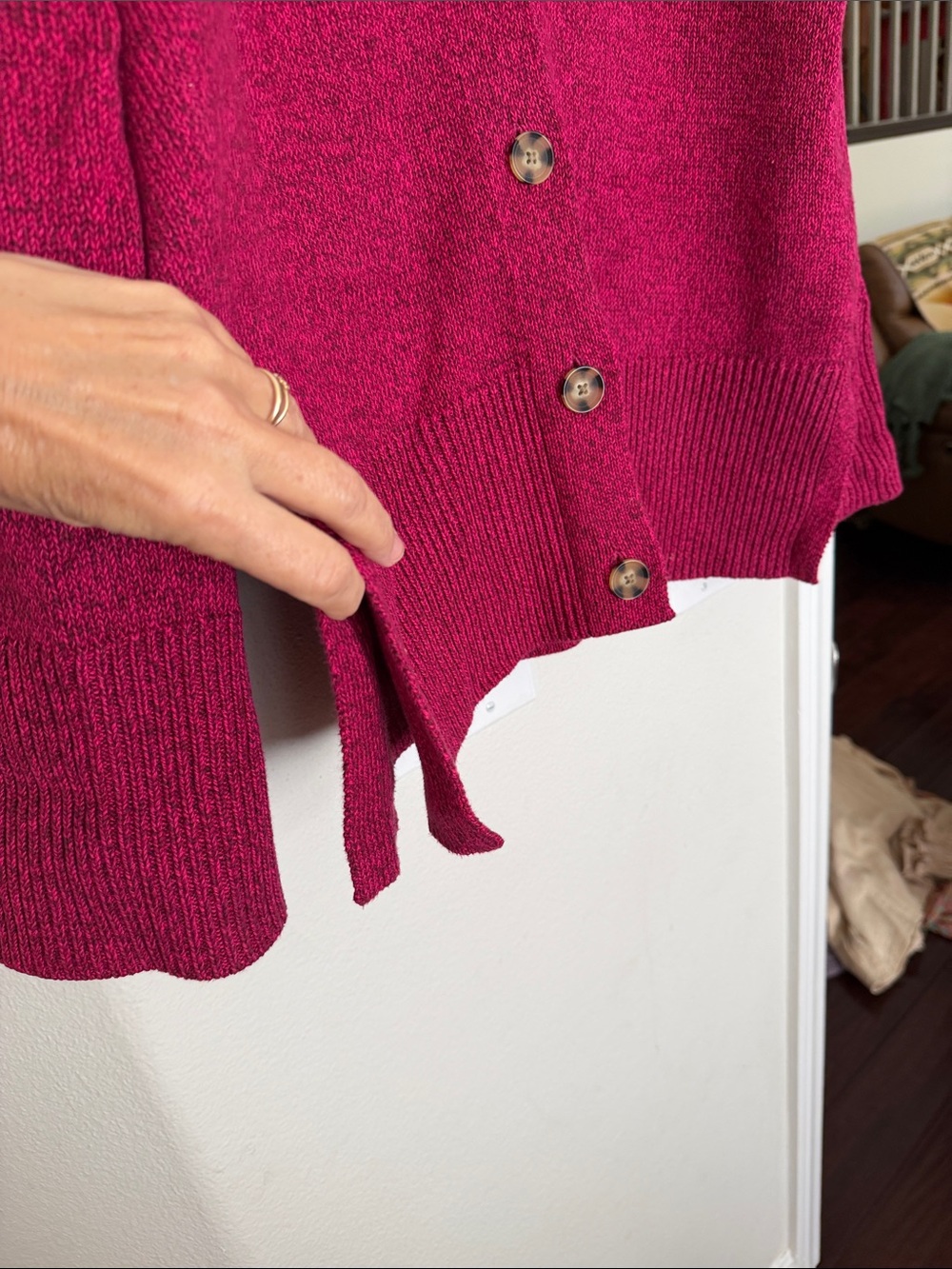 GAP Women's Raspberry Button Cardigan Sweater - Picture 5 of 10